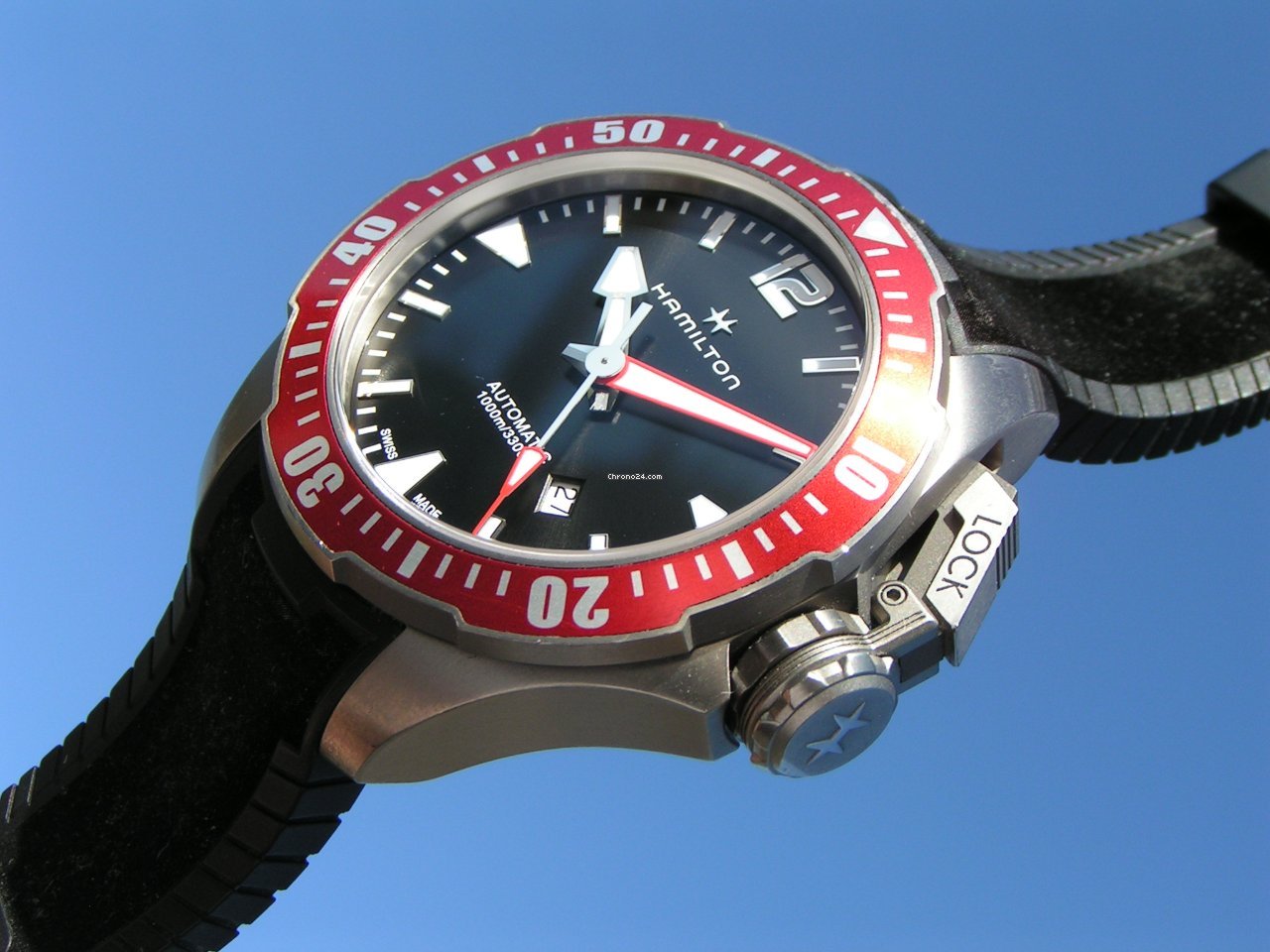 IMG_9081 Hamilton Khaki Navy Frogman Mens watch Unisex Automatic Titanium Hamilton H778050 Replica 5