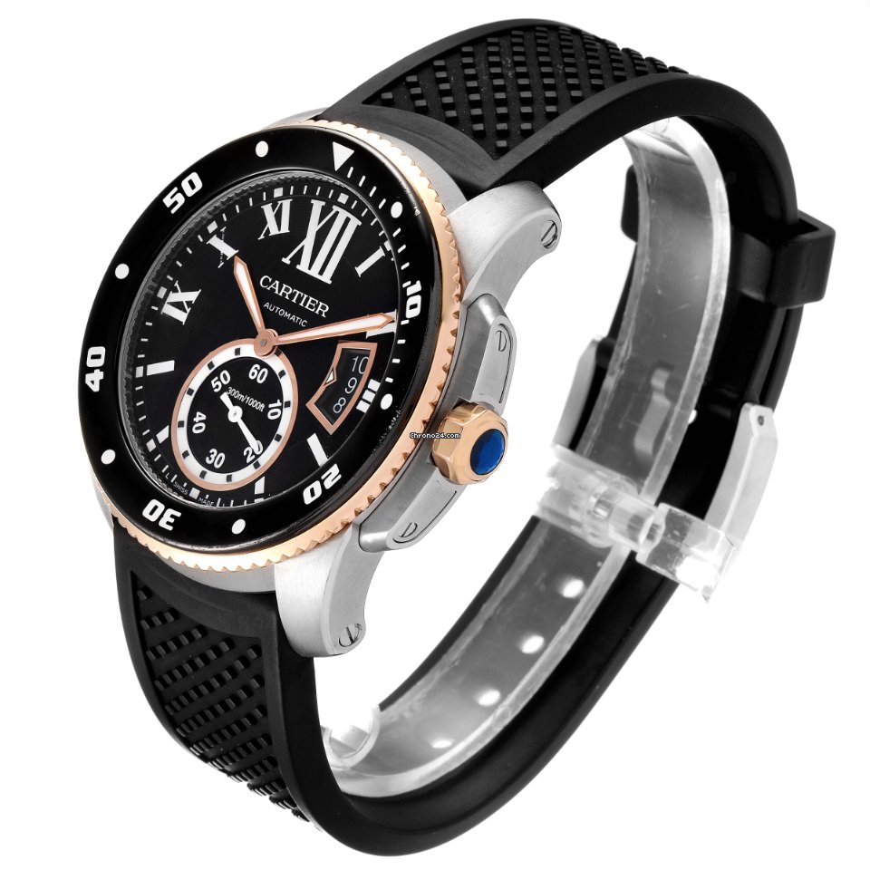 IMG_9081 Cartier Calibre de Cartier Diver Mens watch Unisex Automatic Steel W7100055 Replica 5