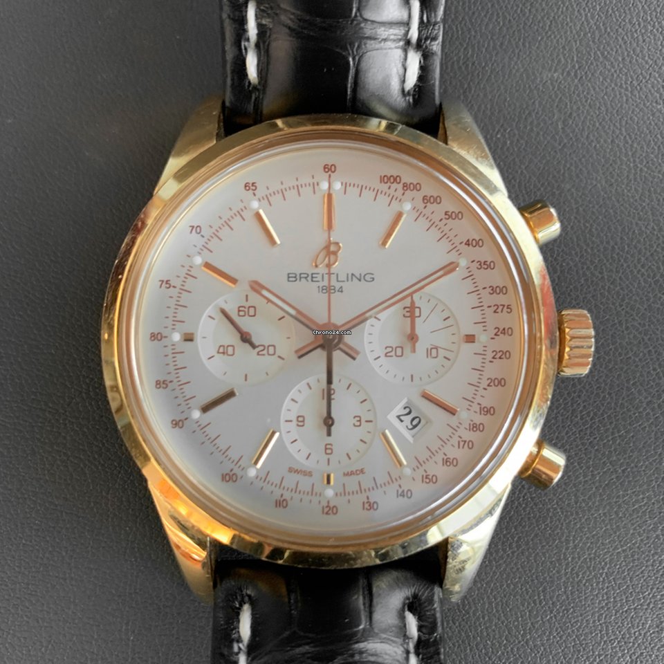 Breitling Transocean Chronograph Mens watch Unisex Automatic Rose gold RB015212 G738 Replica 5