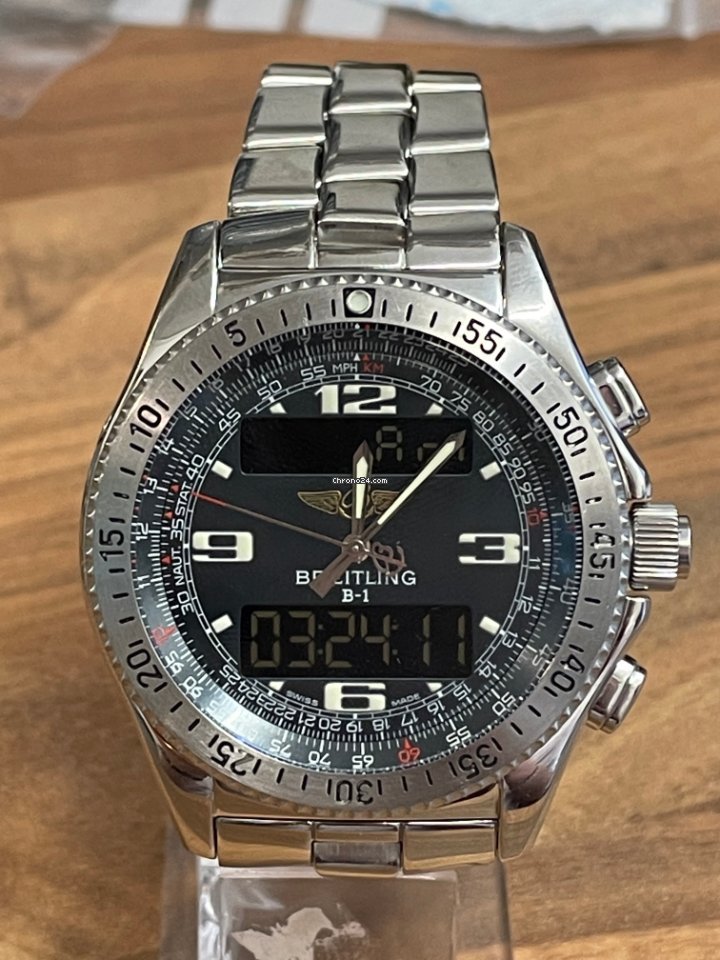 IMG_9081 Breitling B-1 Mens watch Unisex Quartz Steel A68362 Replica 5