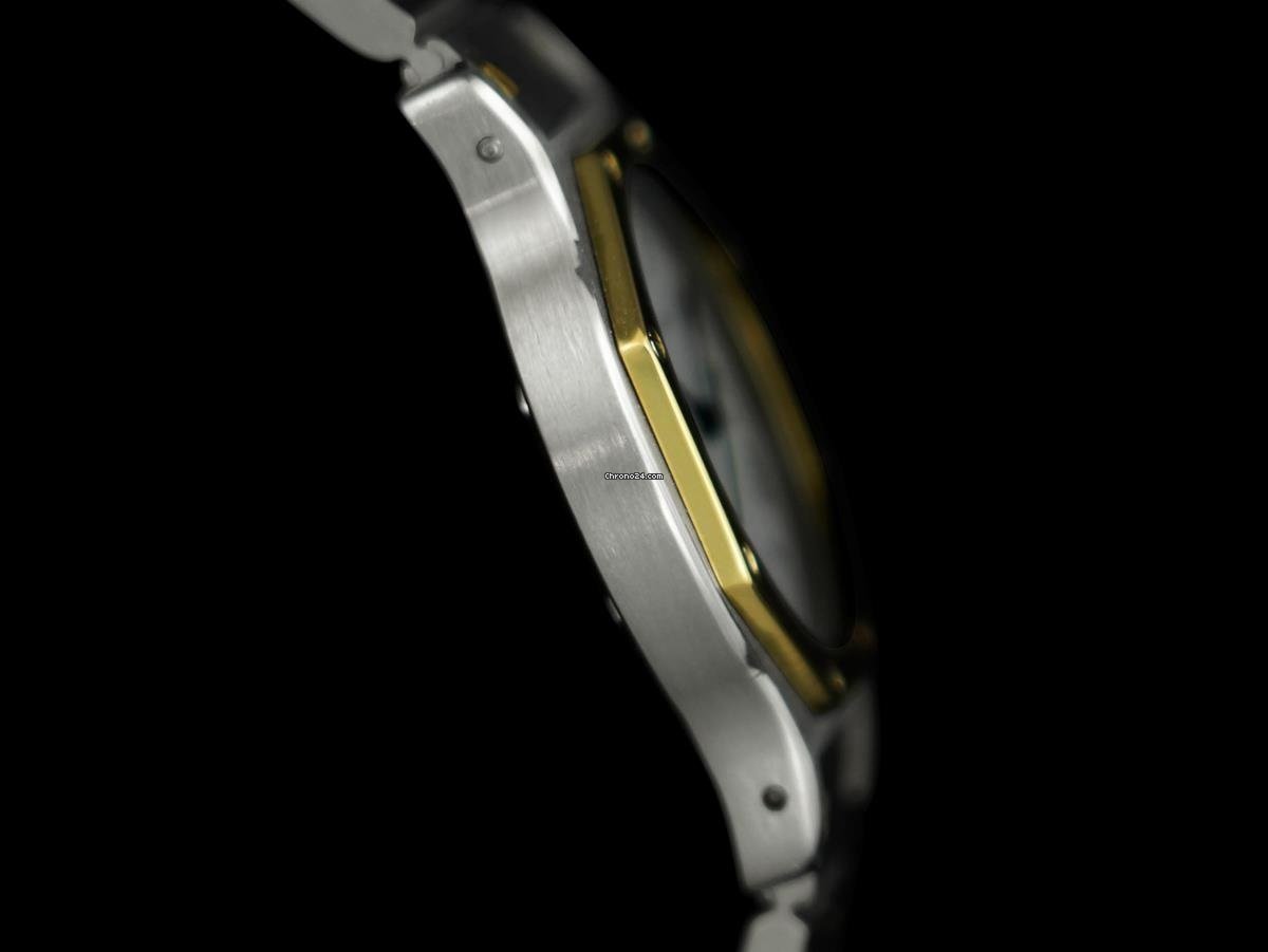 IMG_9081 Cartier Santos Mens watch Unisex Automatic Gold Steel 8240 Replica 5