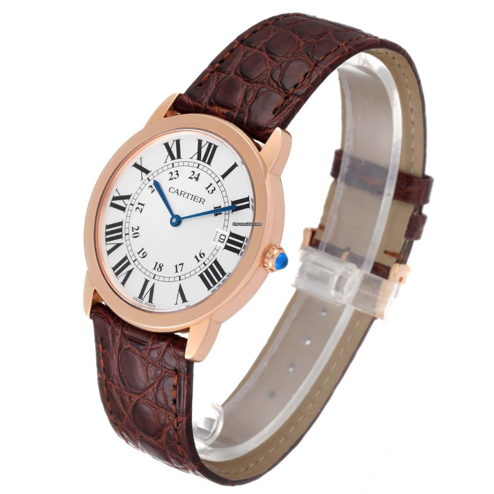 Cartier Ronde Solo de Cartier Mens watch Unisex Quartz Gold Steel W6701008 Replica 5