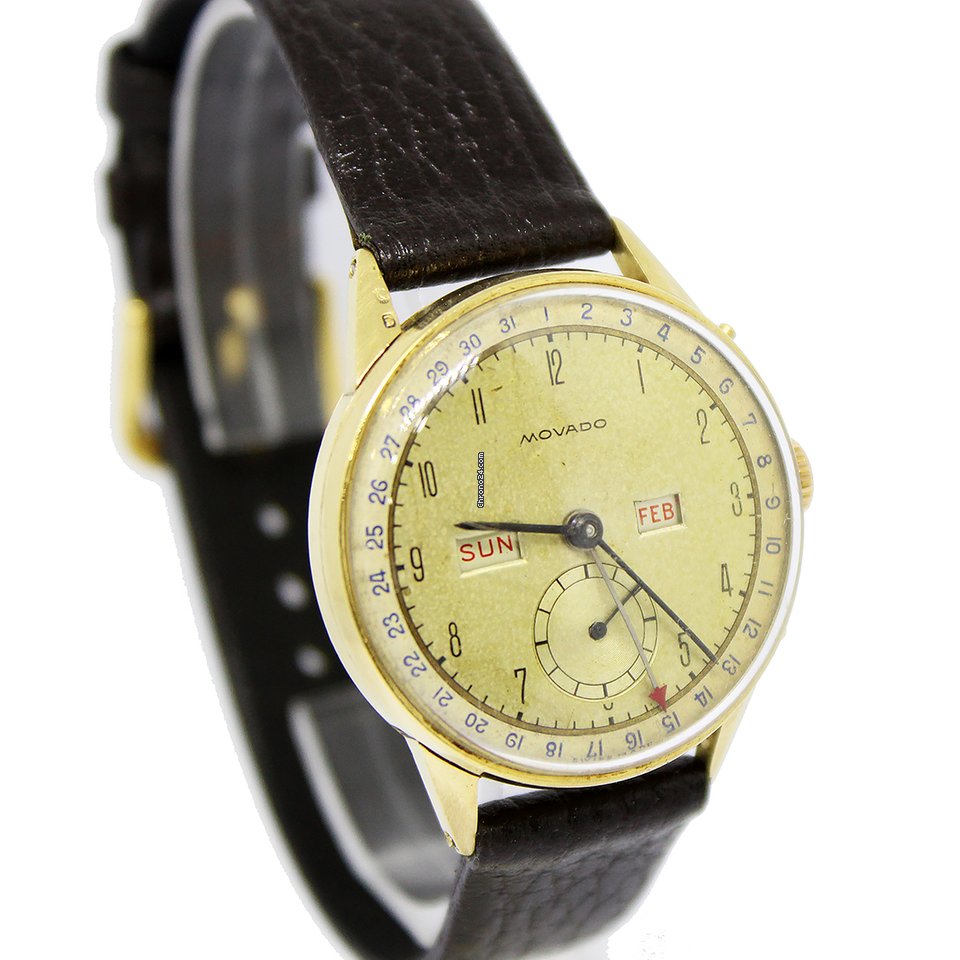 IMG_9081 Movado Mens watch Unisex Manual winding Yellow gold 4776 Replica 5