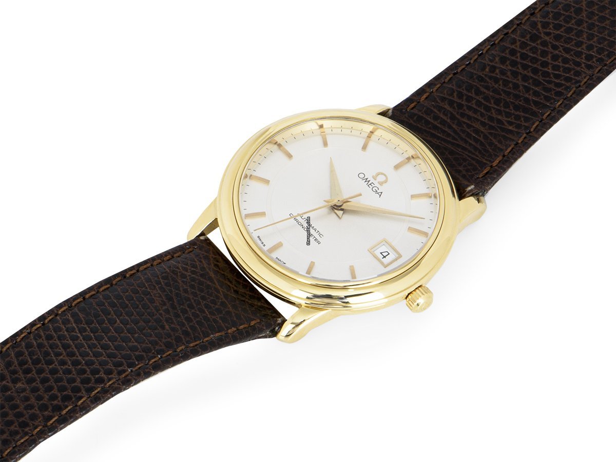 IMG_9081 Omega De Ville Prestige Mens watch Unisex Automatic Yellow gold 168.1050 Replica 5