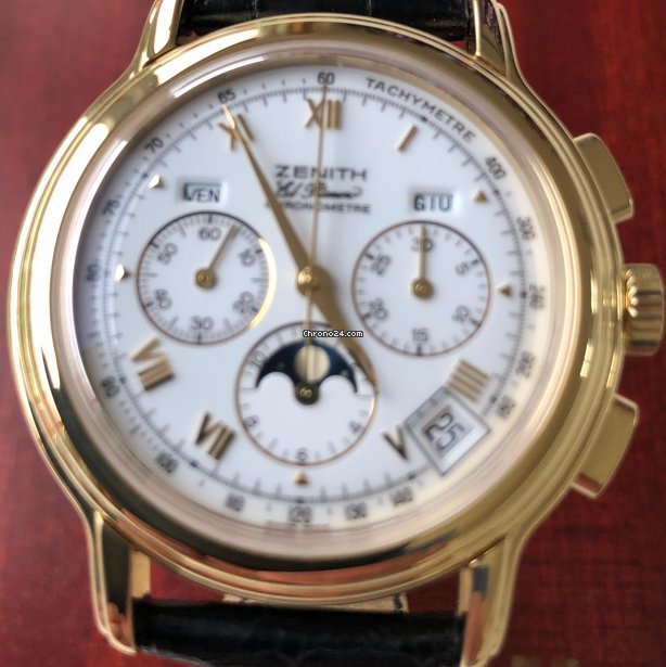 IMG_9081 Zenith El Primero Mens watch Unisex Automatic Yellow gold 30.0240.410 Replica 5