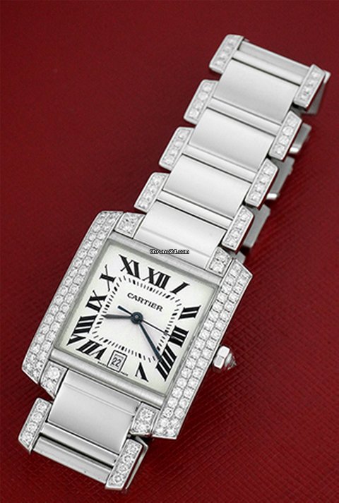 IMG_9081 Cartier Tank Francaise Mens watch Unisex Automatic White gold WE1003SF Replica 5