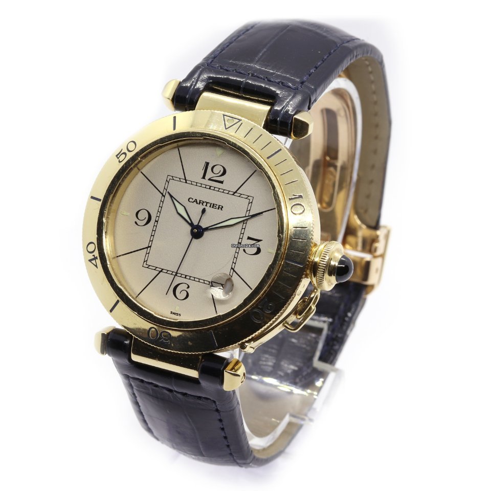 Cartier Pasha Mens watch Unisex Automatic Yellow gold 1021 Replica 5