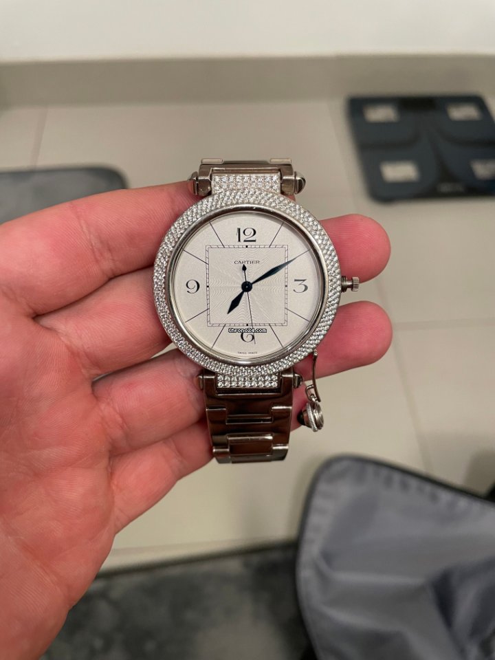 Cartier Pasha Mens watch Unisex Automatic White gold WJ1202M9 Replica 5