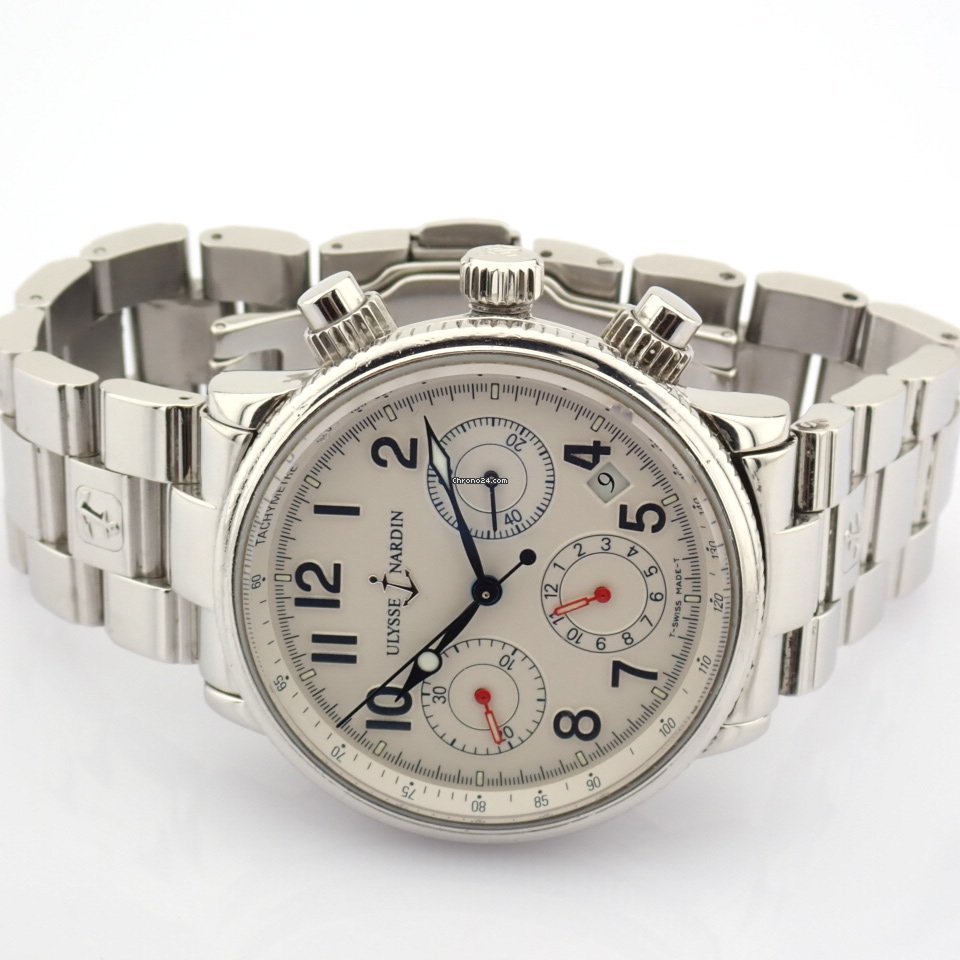 IMG_9081 Ulysse Nardin Marine Chronograph Mens watch Unisex Automatic Steel 353 22 Replica 5