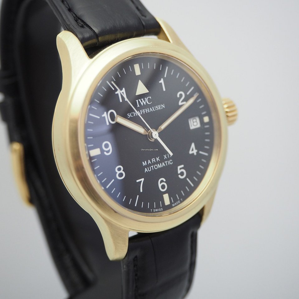 IMG_9081 IWC Pilot Mark Mens watch Unisex Automatic Yellow gold IW 3241 Replica 5