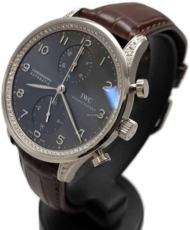 IMG_9081 IWC Portuguese Chronograph Mens watch Unisex Automatic White gold 3714.74 Replica 5