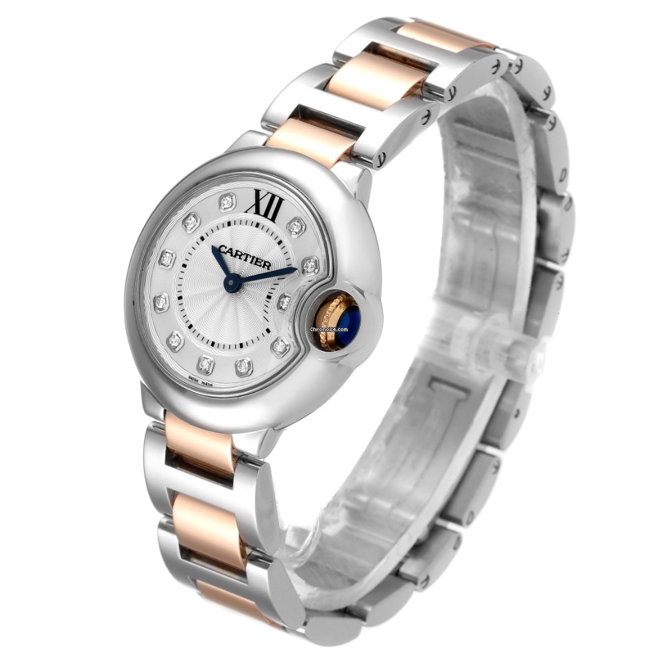 IMG_9081 Cartier Ballon Bleu 28mm Womens watch Quartz Steel WE902030 Replica 5