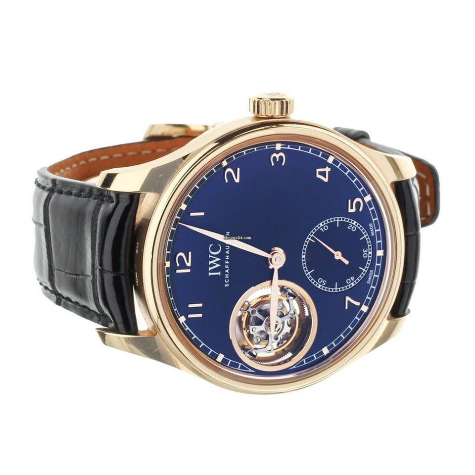 IMG_9081 IWC Portuguese Tourbillon Mens watch Unisex Manual winding Rose gold IW546305 Replica 5