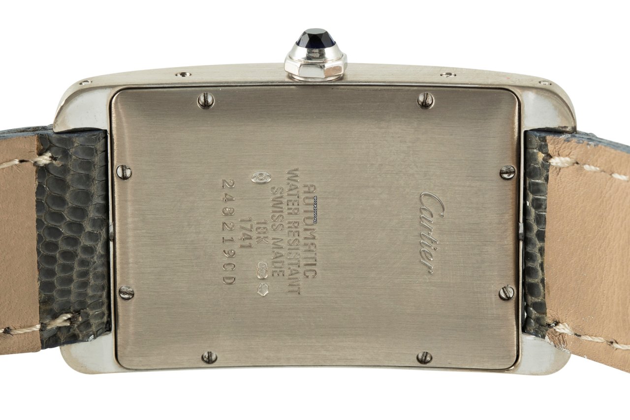 IMG_9081 Cartier Tank Americaine Mens watch Unisex Automatic White gold 1741 Replica 5