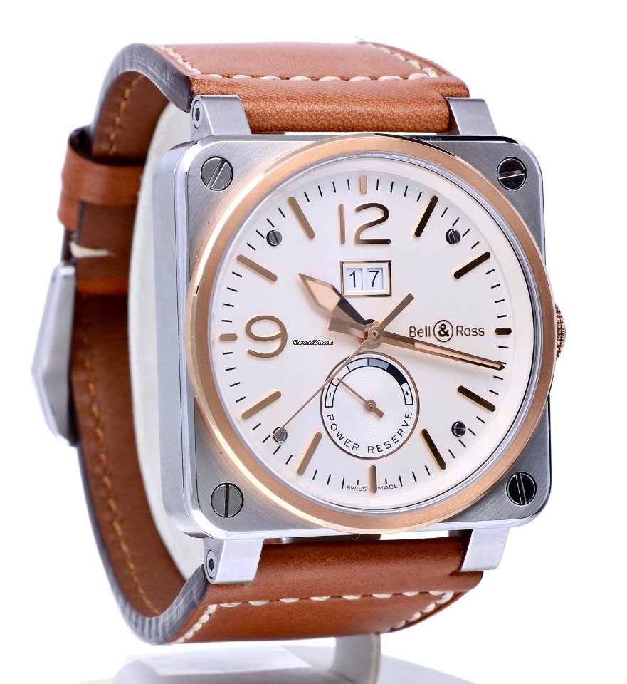 Bell & Ross BR 03-90 Grande Date et Reserve de Marche Mens watch Unisex Automatic Gold Steel BR0390-BICOLOR Replica 5