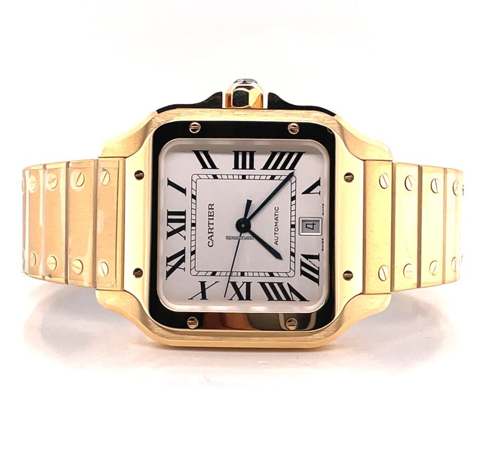 IMG_9081 Cartier Santos Mens watch Unisex Automatic Yellow gold WGSA0029 Replica 5