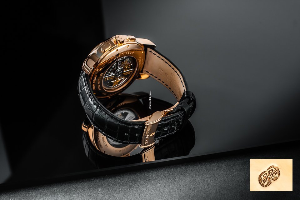 IMG_9081 Zenith Mens watch Unisex Automatic Rose gold 18 1260 4047 Replica 5
