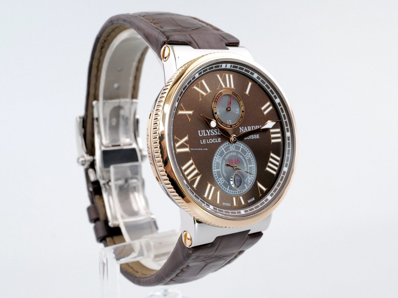 IMG_9081 Ulysse Nardin Marine Chronometer 43mm Mens watch Unisex Automatic Gold Steel 265-67 45 Replica 5