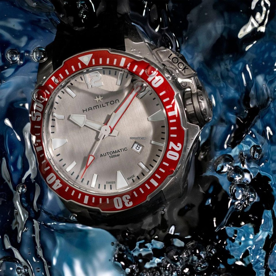 IMG_9081 Hamilton Khaki Navy Frogman Mens watch Unisex Automatic Titanium H77805380 Replica 5