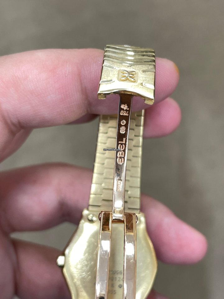 IMG_9081 Ebel Wave Womens watch Quartz Yellow gold 866901 Replica 5