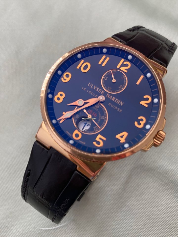 IMG_9081 Ulysse Nardin Marine Chronometer 41mm Mens watch Unisex Automatic Rose gold 266-66-3 62 Replica 5