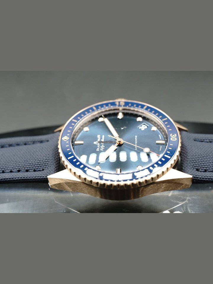 IMG_9081 Blancpain Fifty Fathoms Bathyscaphe Mens watch Unisex Automatic Rose gold 5000 36S40 O52A Replica 5