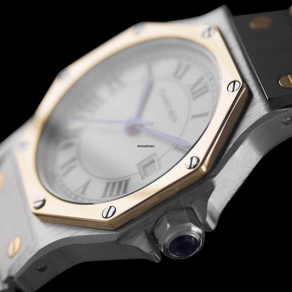 IMG_9081 Cartier Santos Mens watch Unisex Automatic Gold Steel 8349ST Replica 5