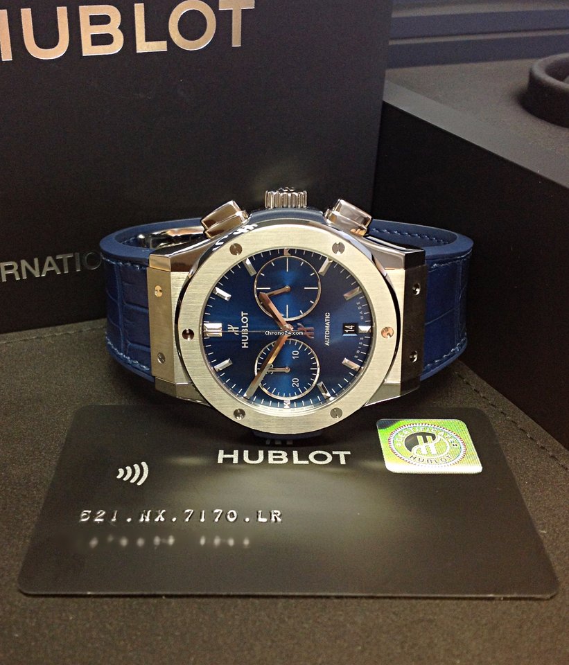 Hublot Classic Fusion Blue Mens watch Unisex Automatic Titanium 521.nx.7170.lr Replica 5