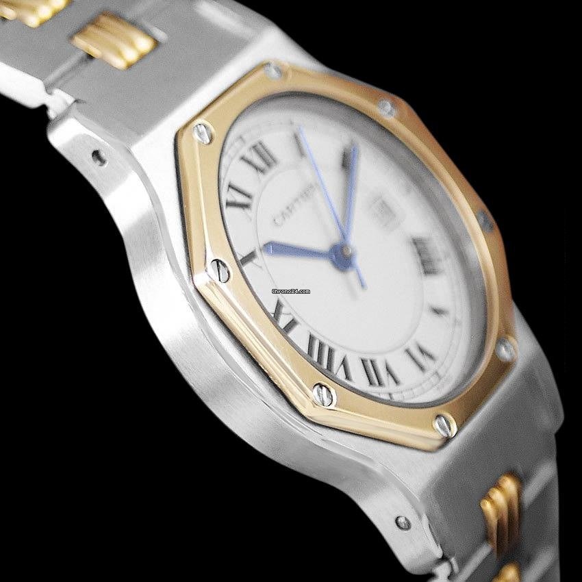 IMG_9081 Cartier Santos Mens watch Unisex Automatic Gold Steel 8306ST Replica 5