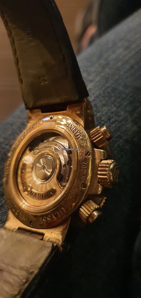 Ulysse Nardin Marine Chronograph Mens watch Unisex Automatic Yellow gold 356-66 354 Replica 5