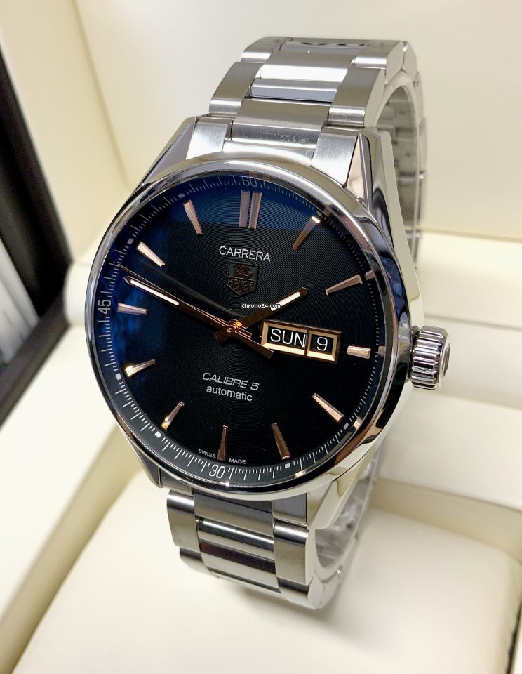 IMG_9081 TAG Heuer Carrera Calibre 5 Mens watch Unisex Automatic Steel war201c.ba0723 Replica 5