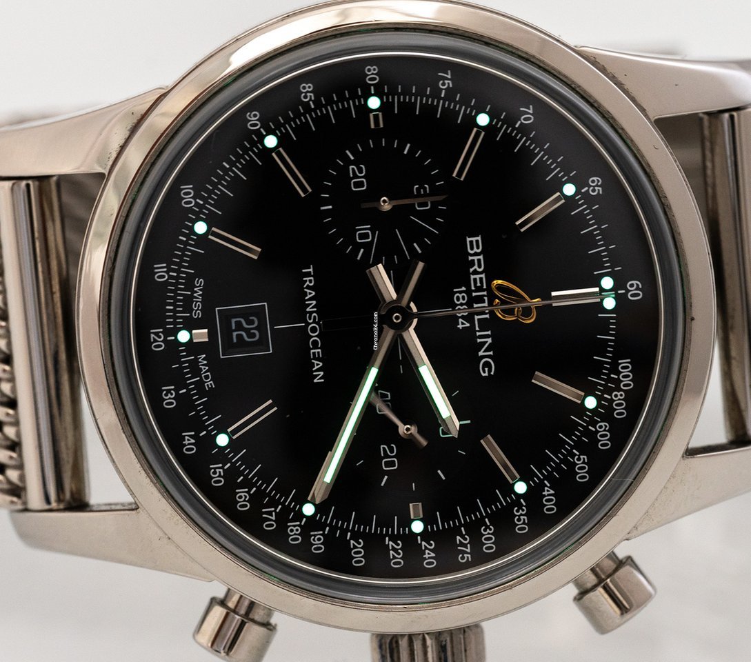 IMG_9081 Breitling Transocean Chronograph 38 Mens watch Unisex Automatic Steel A4131012 BC06 Replica 5