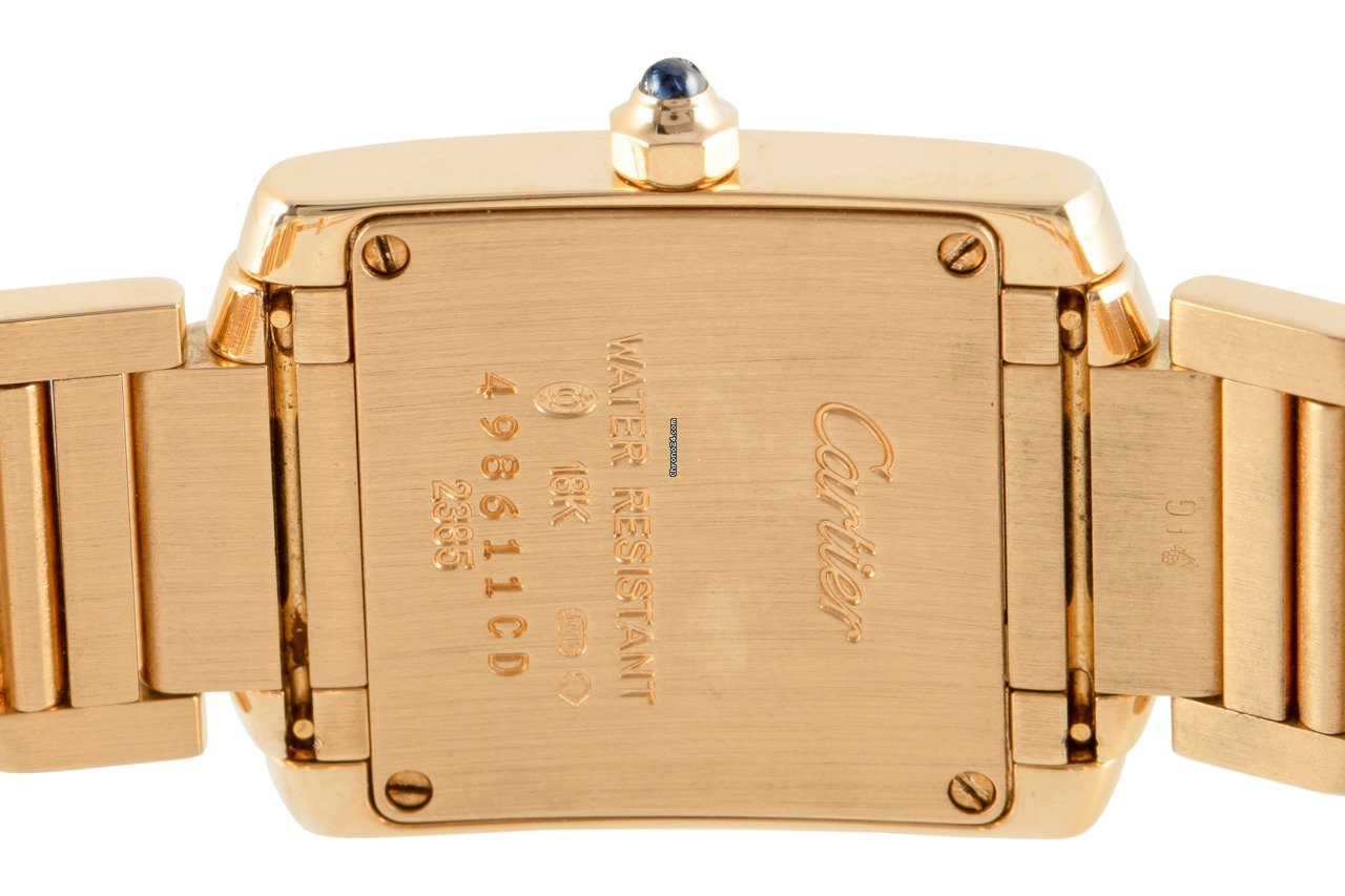 IMG_9081 Cartier Tank Francaise Womens watch Quartz Yellow gold 2385 Replica 5