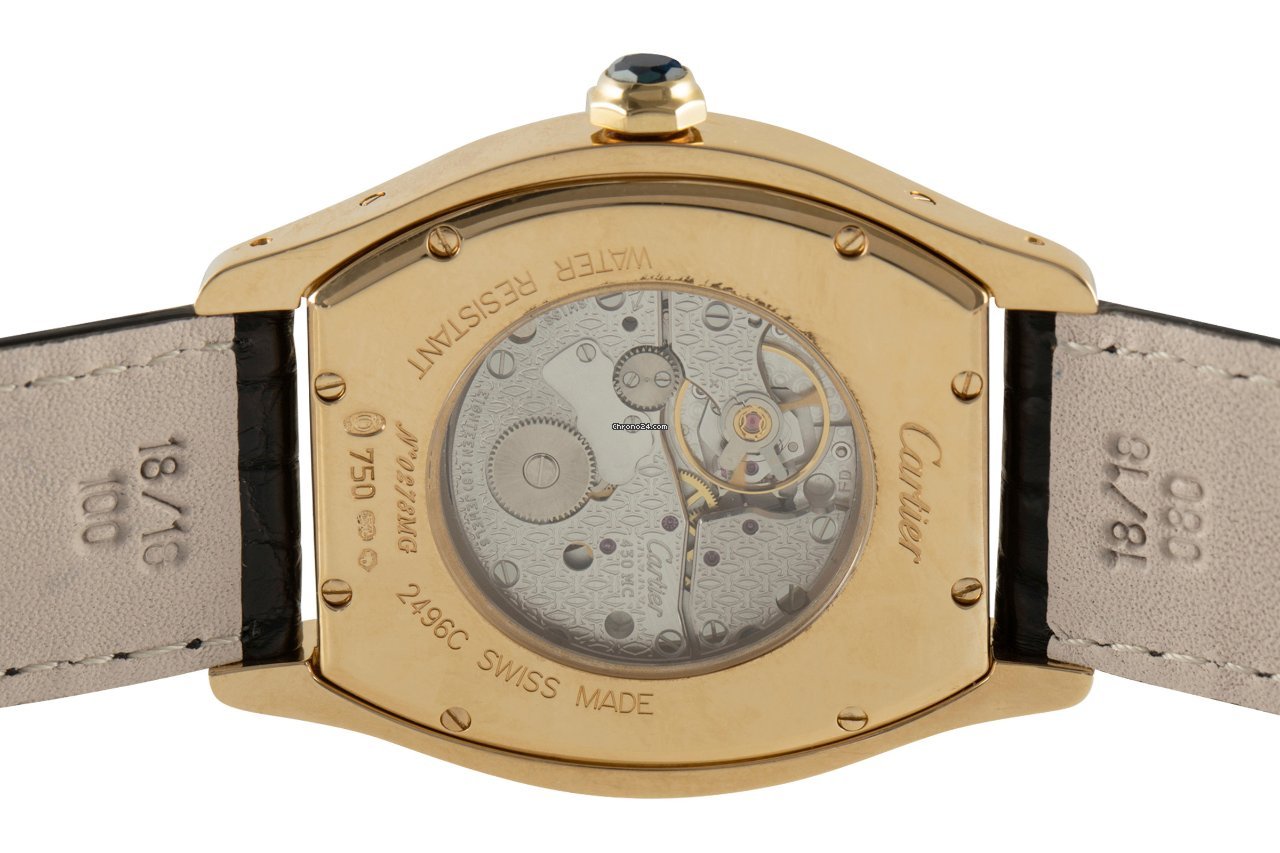 IMG_9081 Cartier Tortue Mens watch Unisex Manual winding Yellow gold 2496 C Replica 5