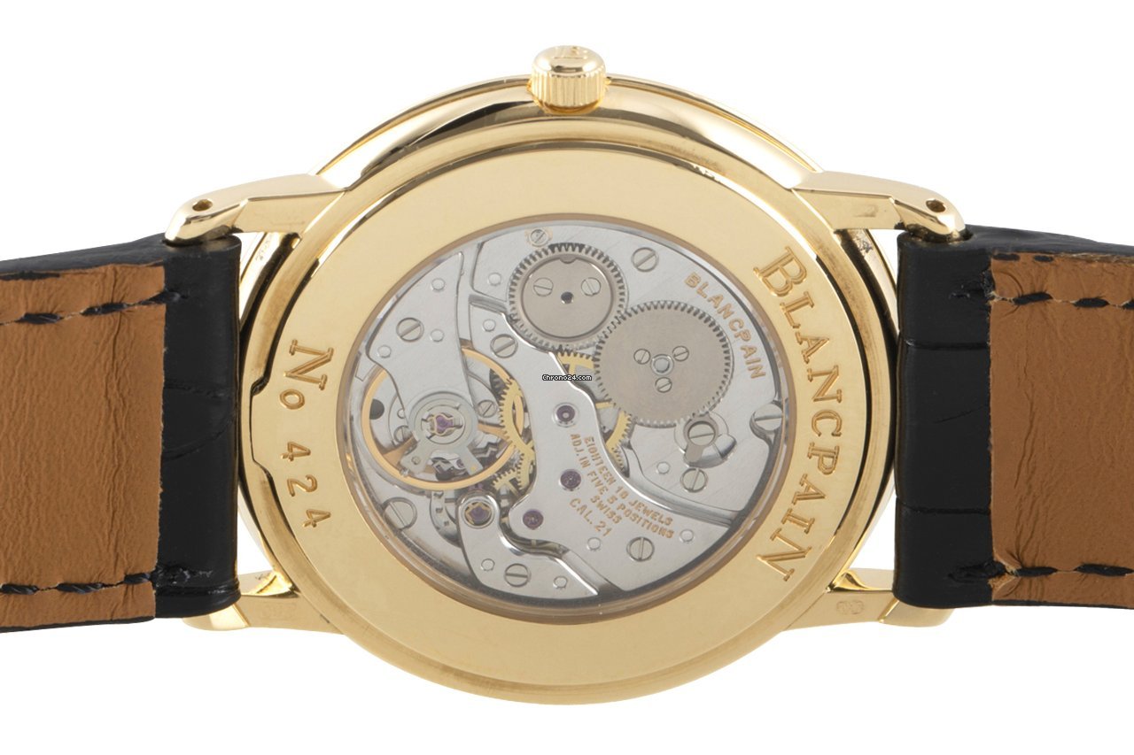 IMG_9081 Blancpain Villeret Mens watch Unisex Manual winding Yellow gold 0021-1418 Replica 5