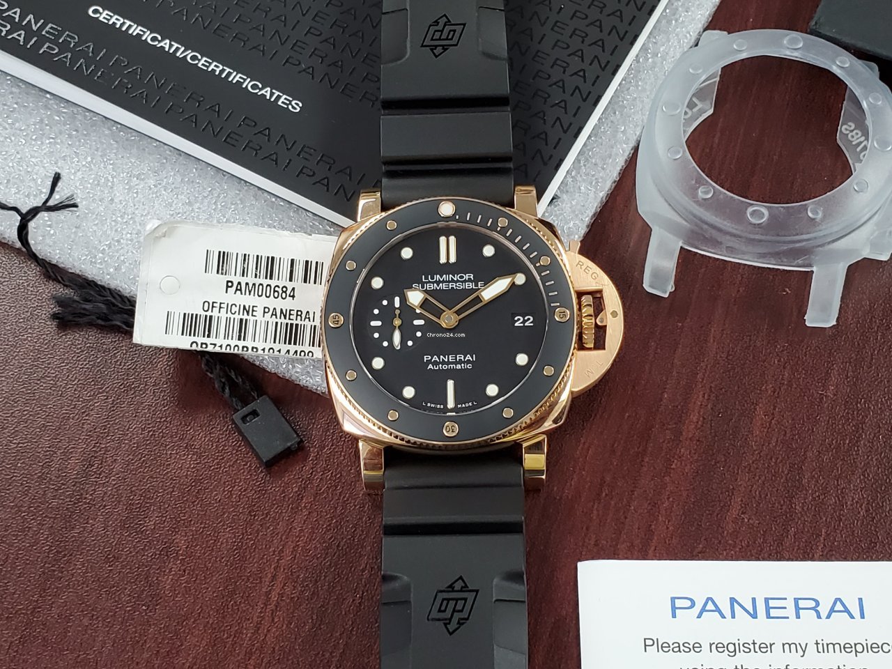 IMG_9081 Panerai Luminor Submersible 1950 3 Days Automatic Mens watch Unisex Automatic Rose gold PAM 00684 Replica 5