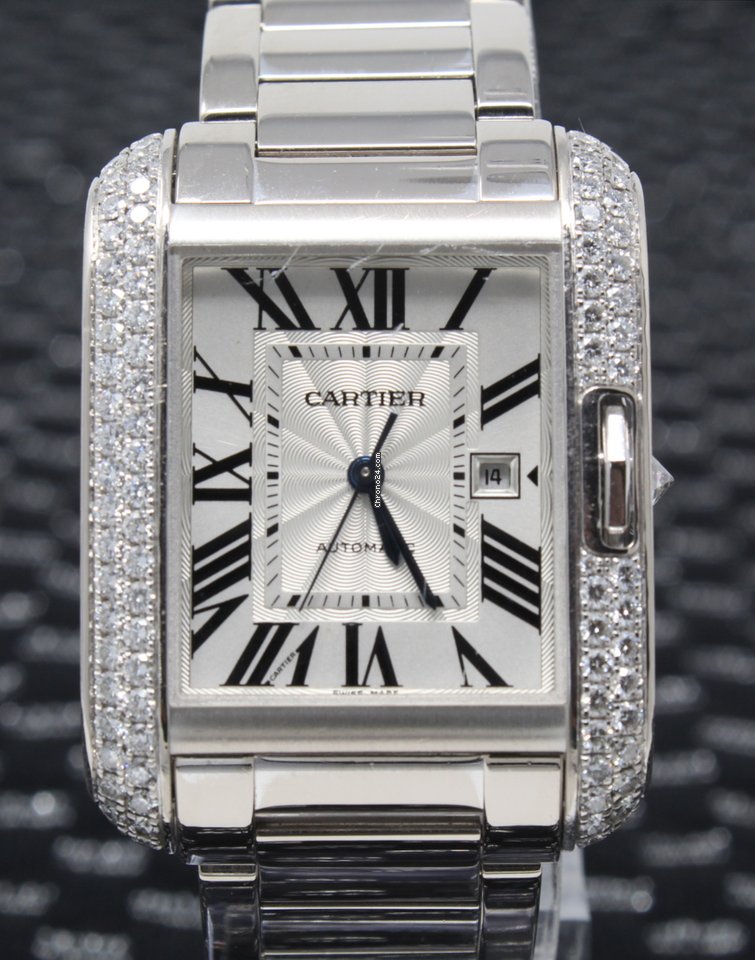 IMG_9081 Cartier Tank Anglaise Mens watch Unisex Automatic White gold WT100009 Replica 5