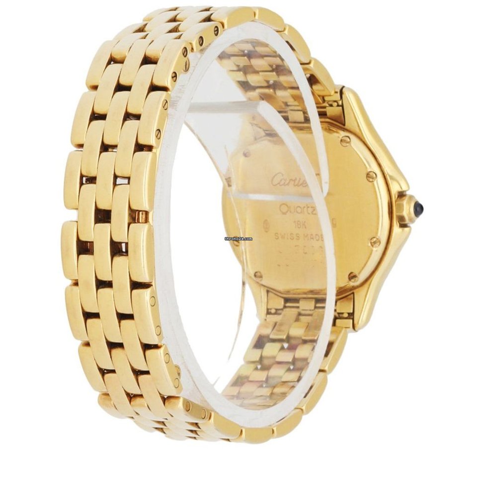 IMG_9081 Cartier Cougar Womens watch Quartz Yellow gold 887906 Replica 5