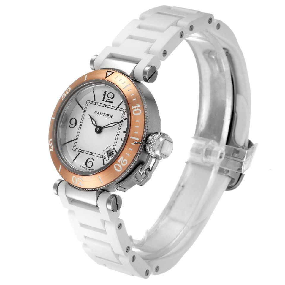 IMG_9081 Cartier Pasha Seatimer Mens watch Unisex Quartz Steel W3140001 Replica 5