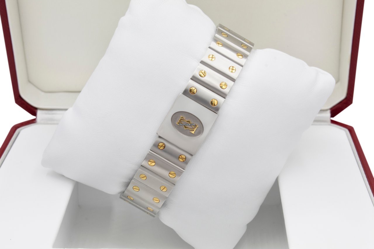 Cartier Santos Galbee Mens watch Unisex Quartz Gold Steel 1566 Replica 5