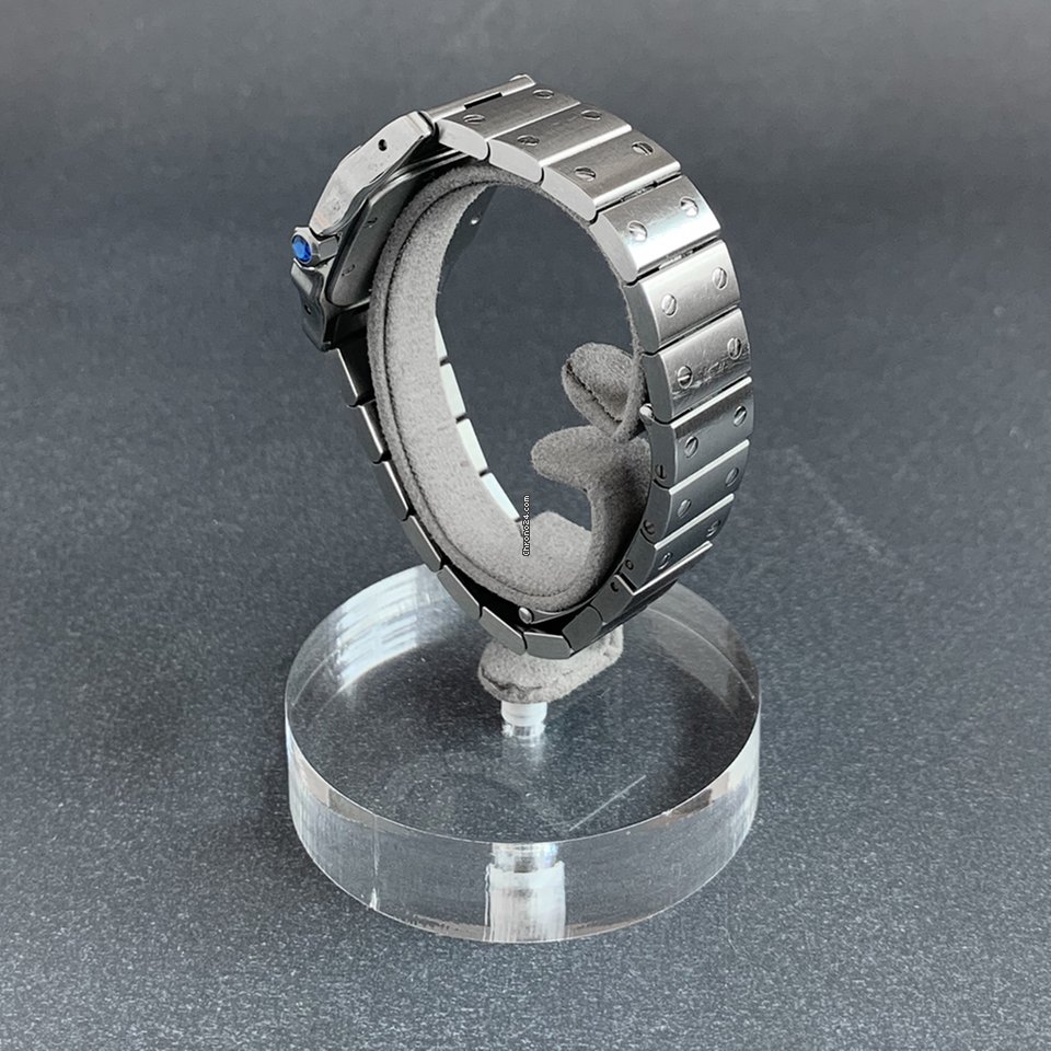 IMG_9081 Cartier Santos Galbee Womens watch Quartz Steel W20017D6 Replica 5