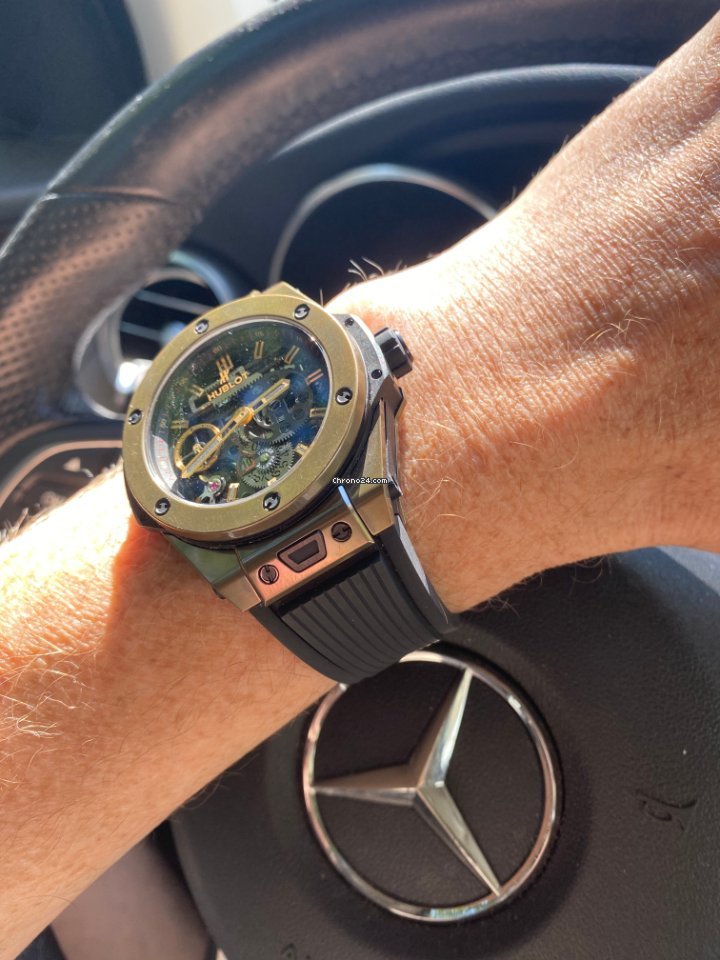 IMG_9081 Hublot Big Bang Meca-10 Mens watch Unisex Manual winding Yellow gold 414.MX.1138.RX Replica 5