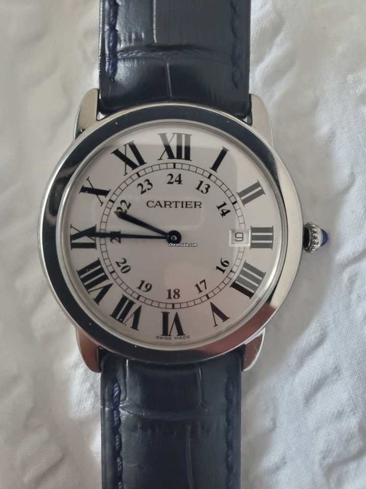 IMG_9081 Cartier Ronde Solo de Cartier Mens watch Unisex Quartz Steel 3603 Replica 5