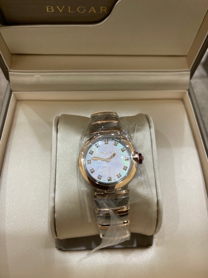 IMG_9081 Bulgari Lucea Womens watch Quartz Gold Steel 102194 Replica 5