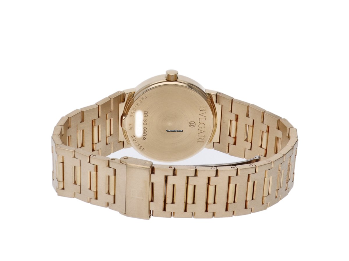 IMG_9081 Bulgari Bulgari Mens watch Unisex Quartz Yellow gold BB30GGD Replica 5