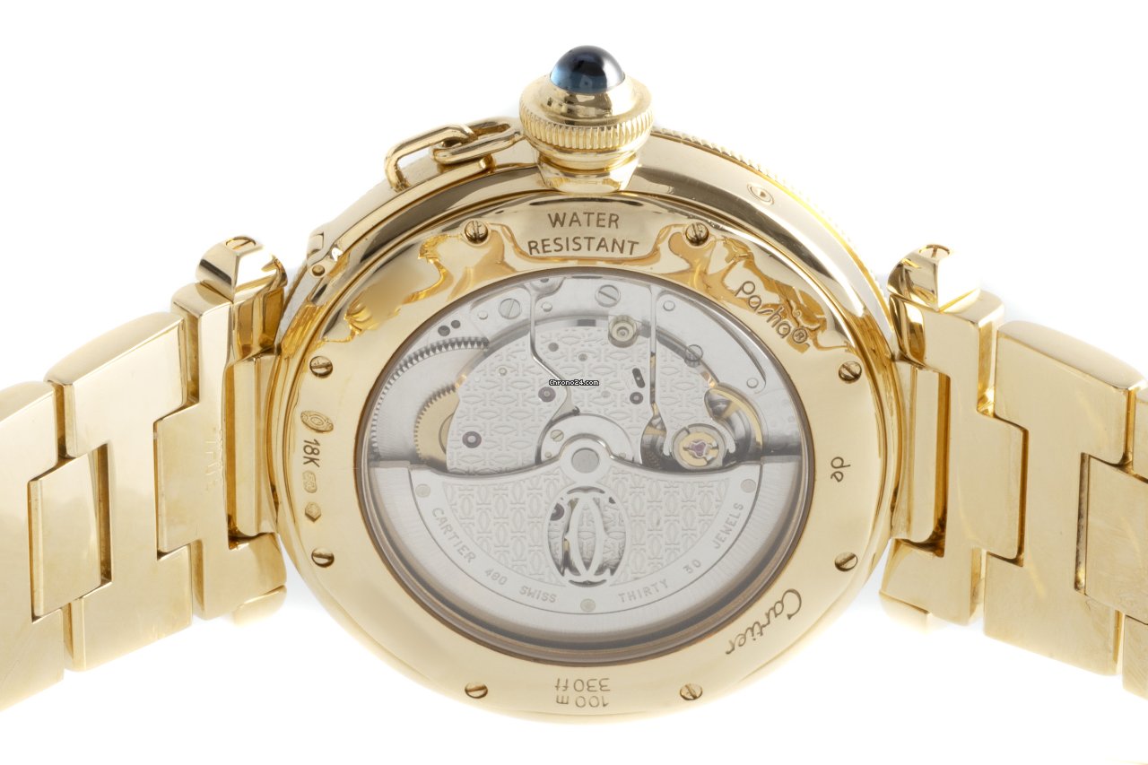 IMG_9081 Cartier Pasha Mens watch Unisex Automatic Yellow gold 2395 Replica 5