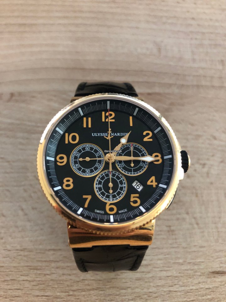 Ulysse Nardin Marine Chronograph Mens watch Unisex Automatic Rose gold 1506-150 62 Replica 5