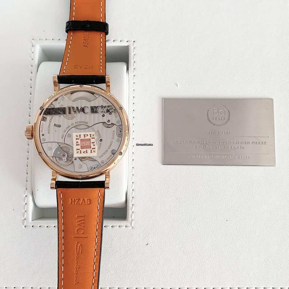 IWC Portofino Hand-Wound Mens watch Unisex Manual winding Red gold IW516407 Replica 5