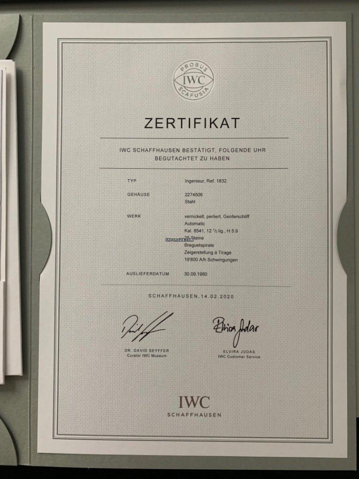IWC Ingenieur Jumbo Mens watch Unisex Automatic Steel IW1832 Ingenieur Jumbo SL Replica 5