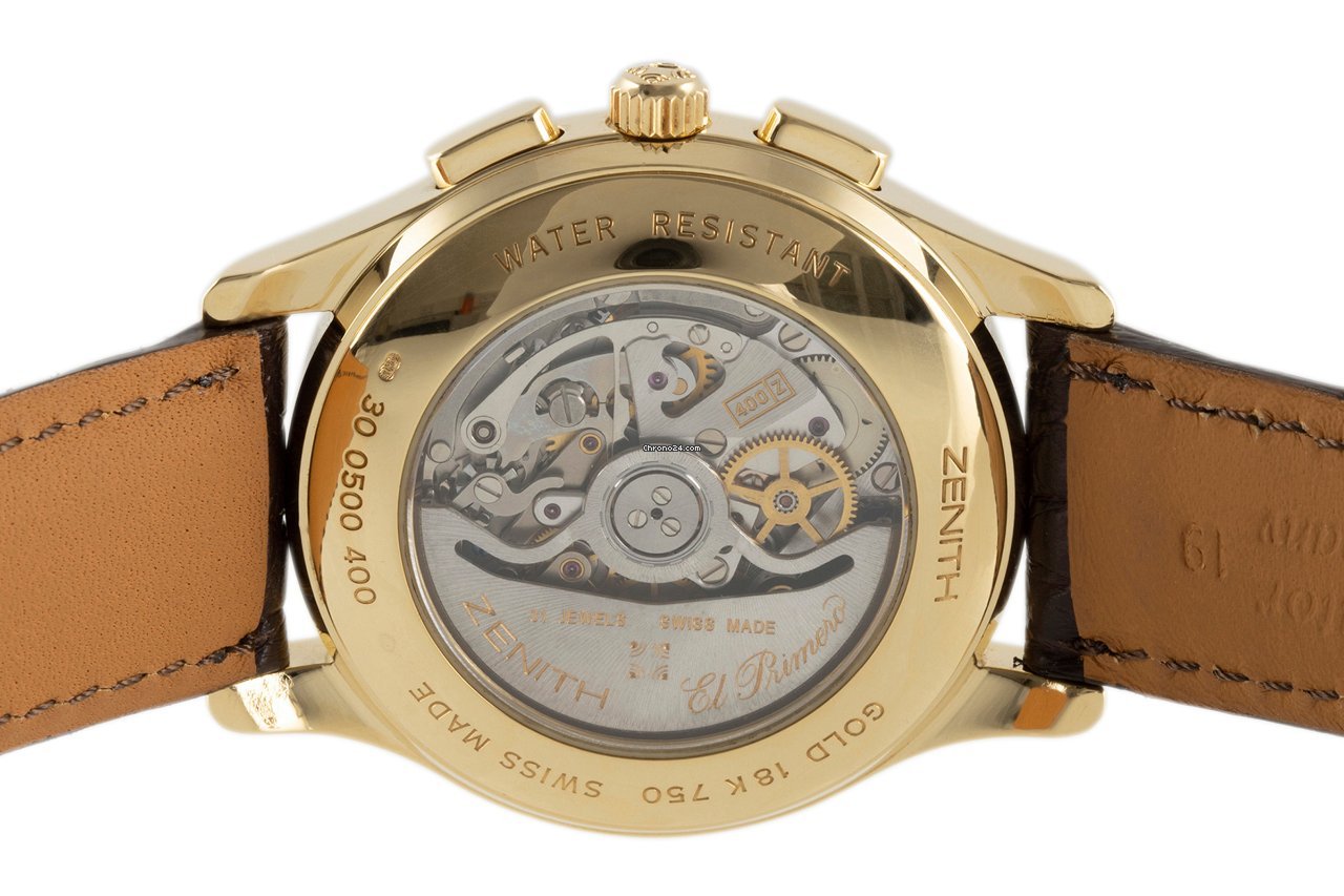 Zenith El Primero Chronograph Mens watch Unisex Automatic Yellow gold 30.0500.400 Replica 5